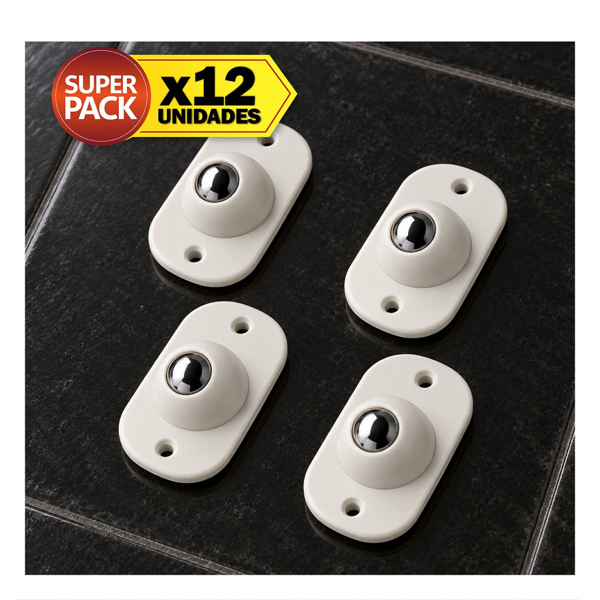 PACK12 COLECCION DE 4 MINI RUEDAS GIRATORIAS PORTATILES MOVER COSAS FACIL BLANCO YPAPEL REGALO - 1