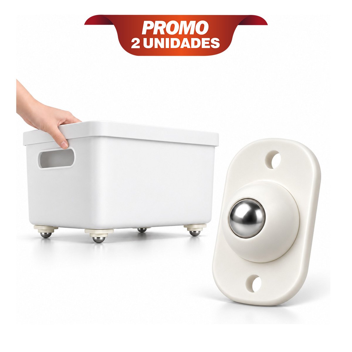 PACK2 PACK DE 4 MINI RUEDAS GIRATORIAS PORTATILES PARA MOVER OBJETOS CASA BLANCO YPAPEL REGALO - 1