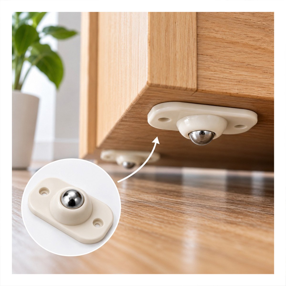 PACK2 PACK DE 4 MINI RUEDAS GIRATORIAS PORTATILES PARA MOVER OBJETOS CASA BLANCO YPAPEL REGALO - 3