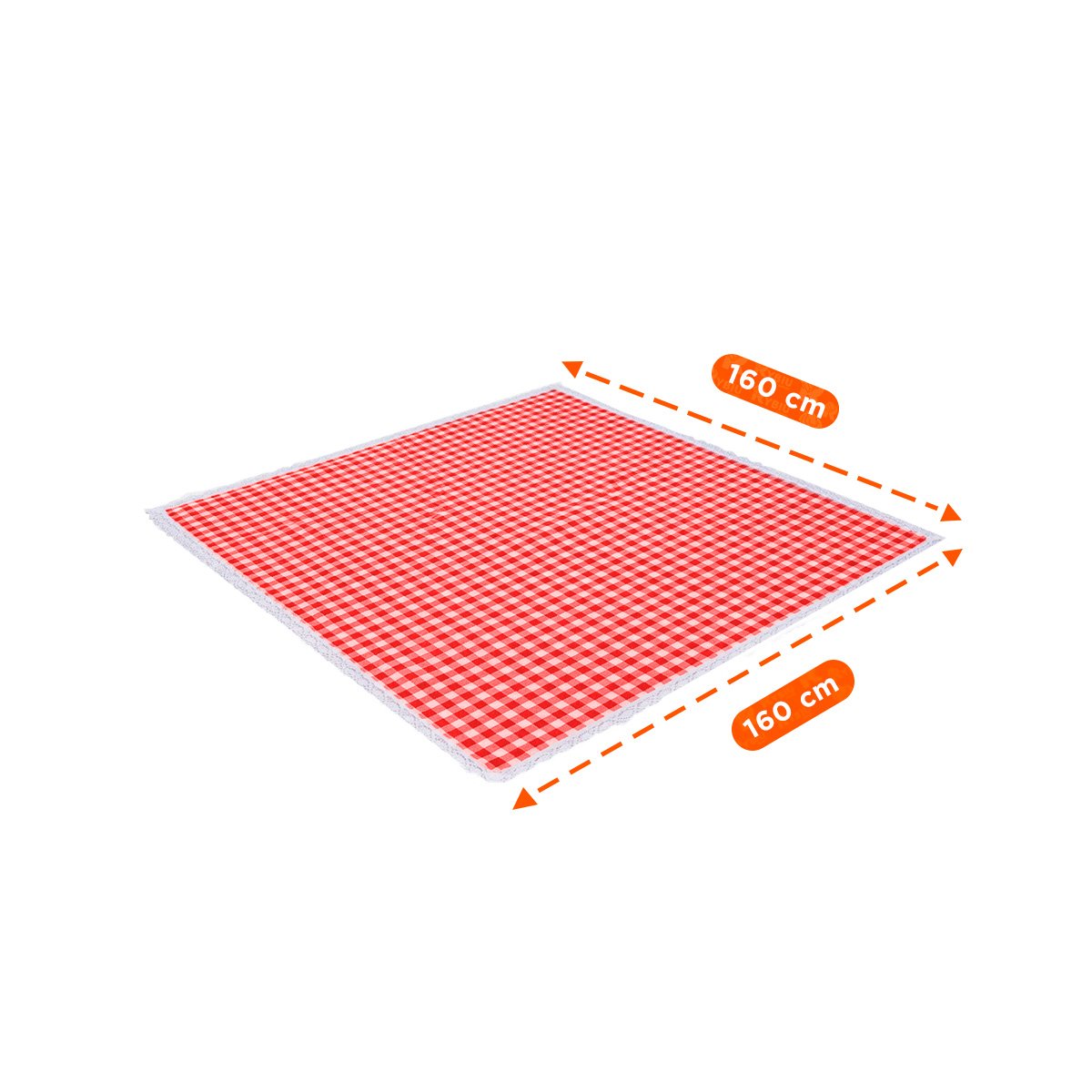 PACK2 LONA PICNIC PARA PARQUE CON BORDE DE ENCAJE DURADERO Y FACIL ROJO Y BLANCO YPAPEL REGALO - 4