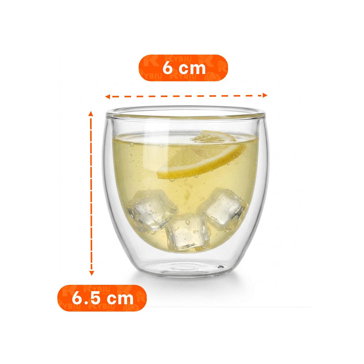 PACK6 TAZA DE DOBLE CAPA EN VIDRIO TRANSPARENTE PARA ESPRESSO 6,5X6CM YPAPEL REGALO - 4