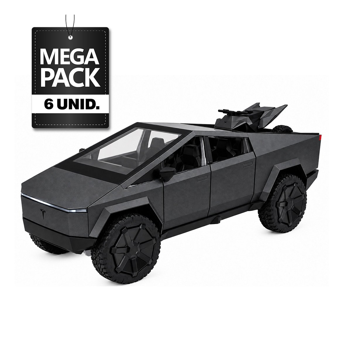 PACK6 CAMIONETA CYBERTRUCK A CONTROL REMOTO DE JUGUETE PARA NINOS EN CASA - 1