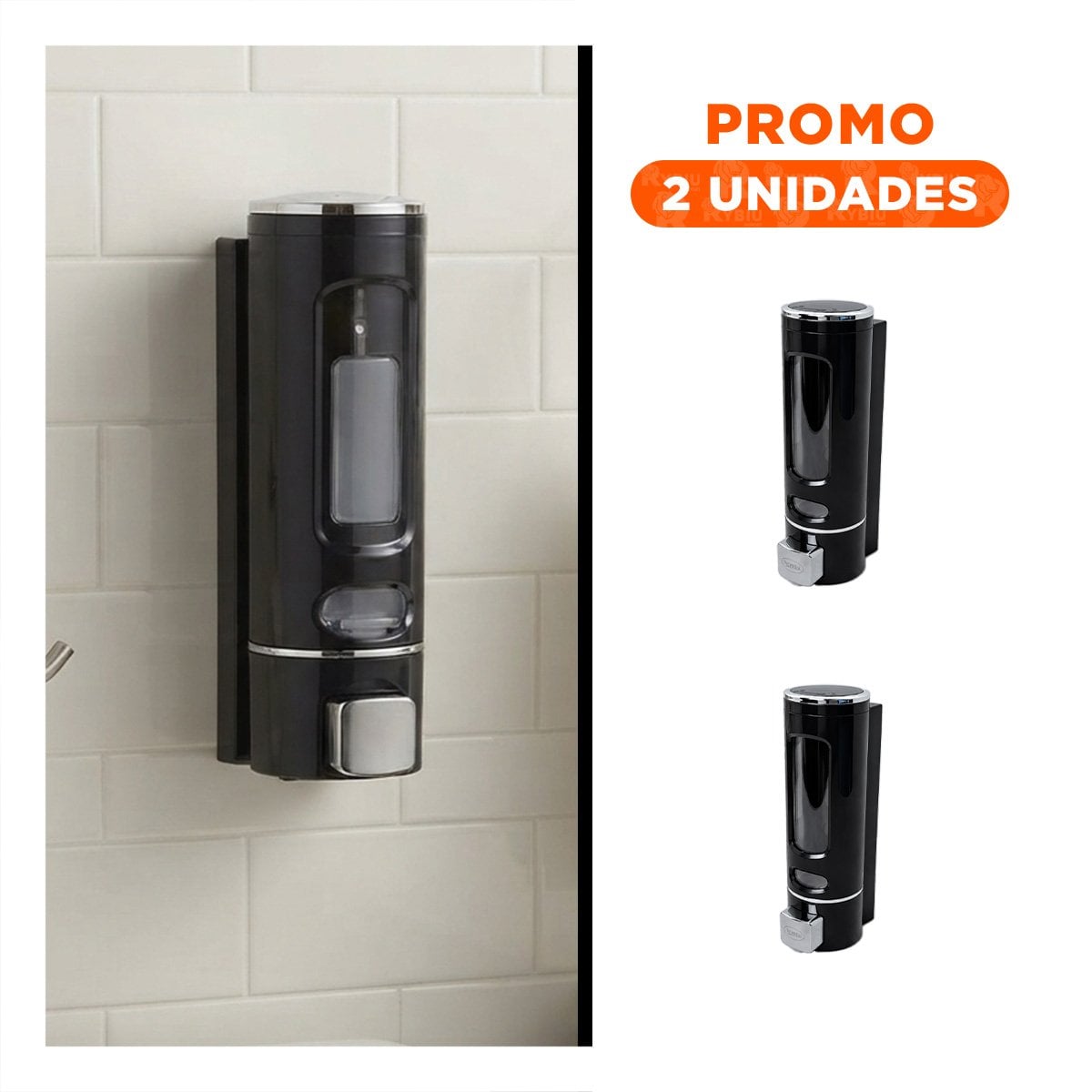 PACK2 DESPACHADOR DE LIQUIDOS PARA SERVICIOS HIGIENICOS EN NEGRO 500 ML YREGALO STICKER - 1
