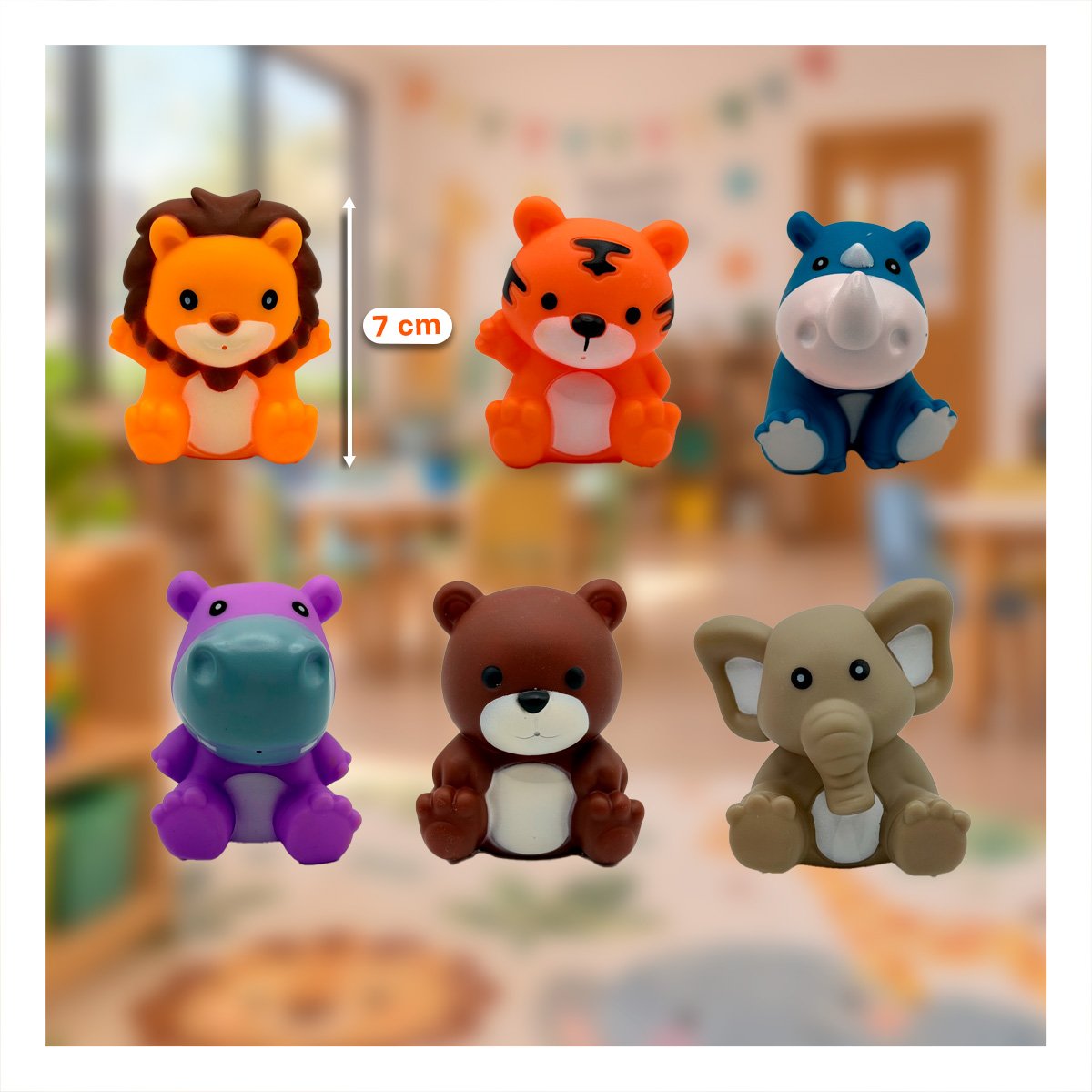 SET BOLSA CON ANIMALES SILVESTRES DE 6 PIEZAS CHIRRIANTES PARA LOS NINOS - 2