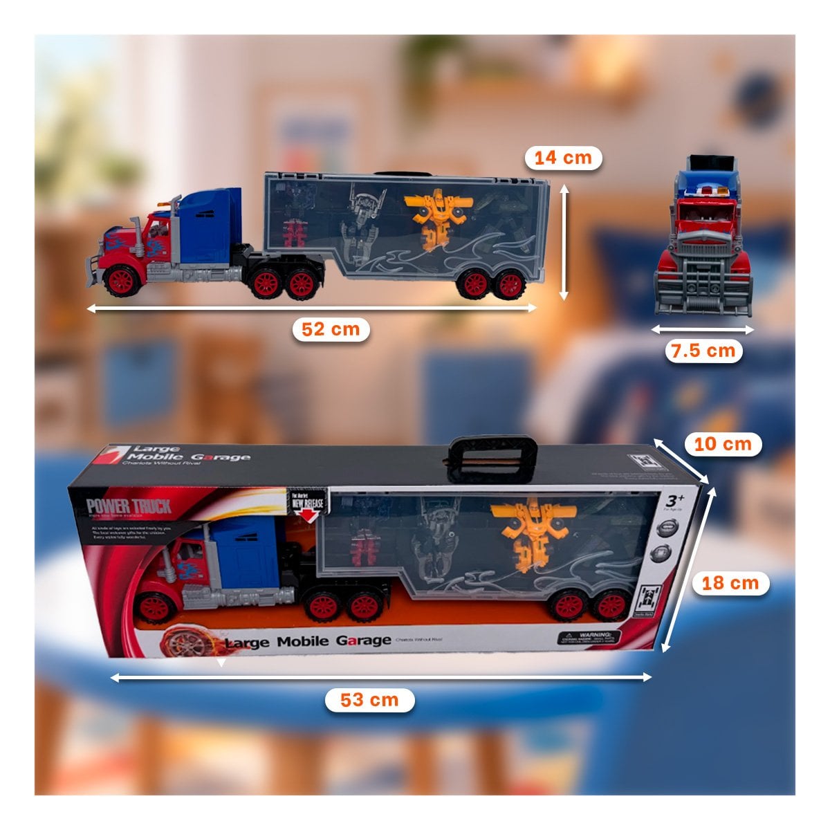 VEHICULO GARAJE MOVIL Y 4 TRANSFORMERS CONVERTIBLES PARA PEQUENOS EN JUEGO Y STICKY - 2