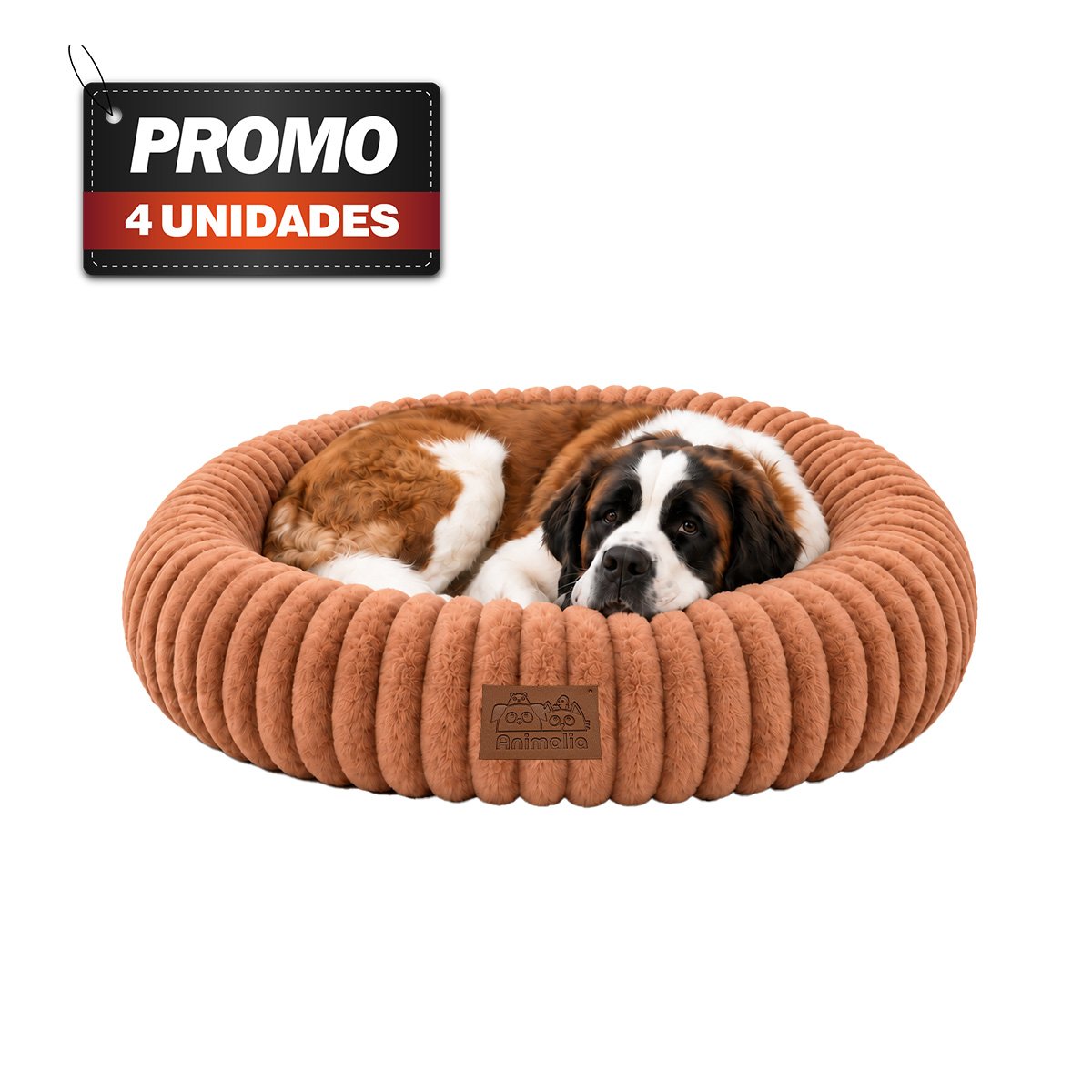 PACK4 COLCHON DONA A RAYAS PARA MASCOTAS Y PERROS SUAVE DE DESCANSO COMODO MARRON - 1