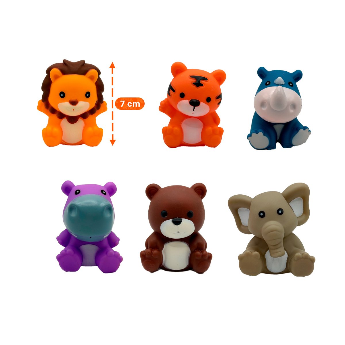 KIT DE BOLSA CON ANIMALITOS DE LA SELVA 6 UNIDADES CON SONIDO Y MULTICOLORES Y PAPEL REGALO - 2