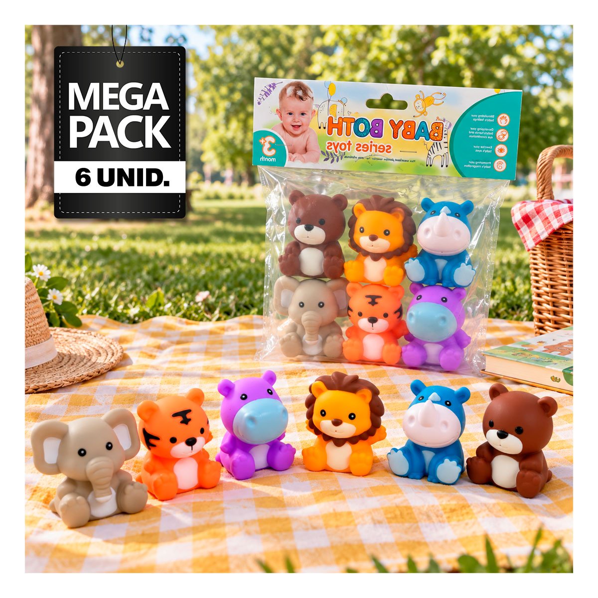 PACK6 PAQUETE DE BOLSA DE JUGUETES INFANTILES CON CRIATURAS SILVESTRES DE 6 PIEZAS - 1