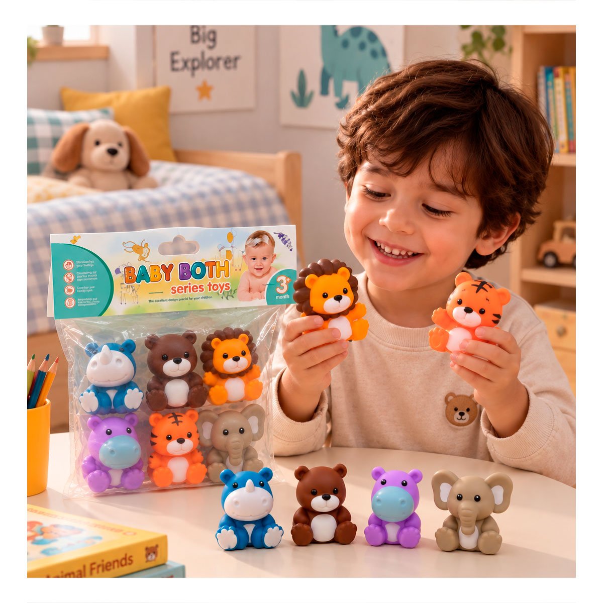 PACK6 PAQUETE DE BOLSA DE JUGUETES INFANTILES CON CRIATURAS SILVESTRES DE 6 PIEZAS - 3