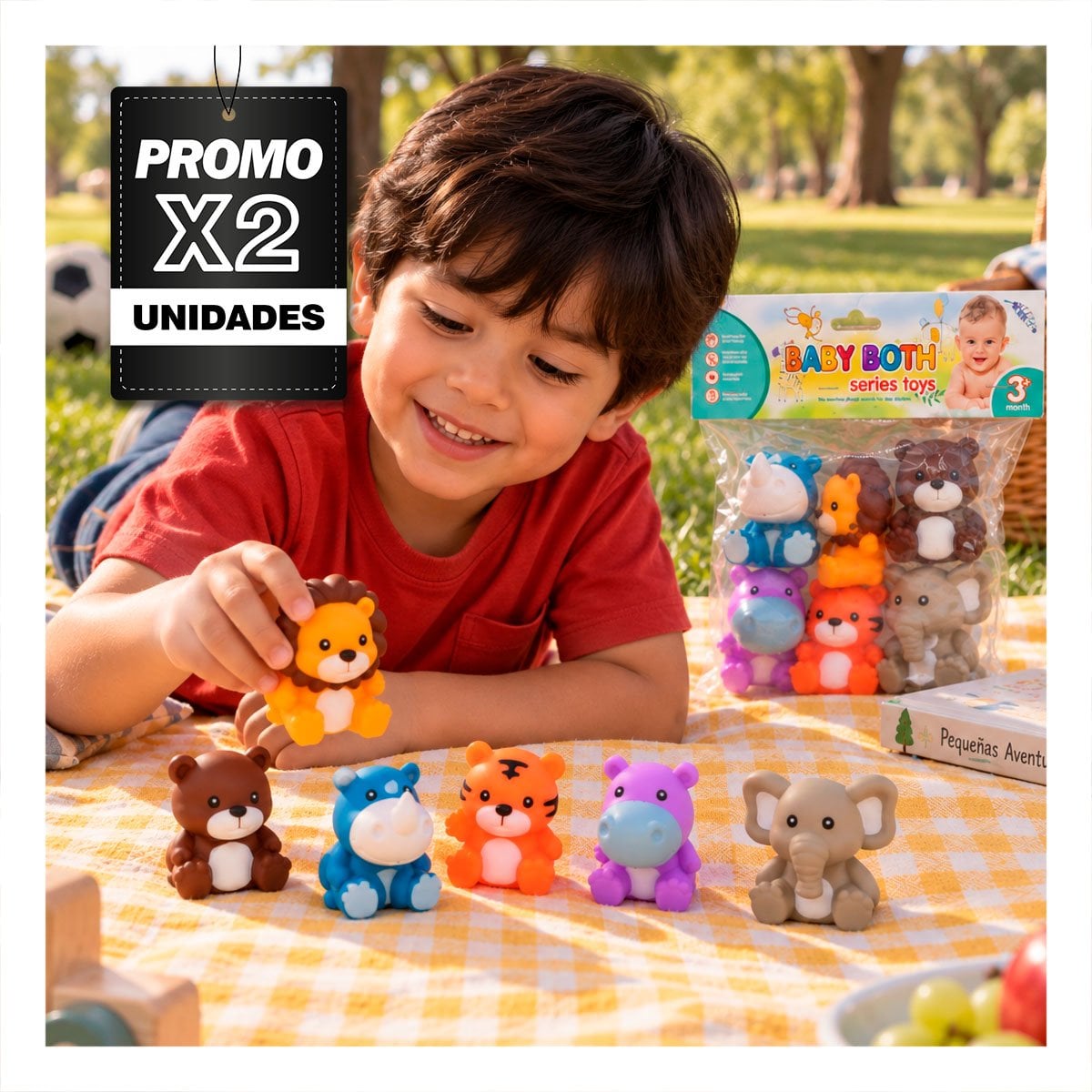PACK2 SET DE BOLSA CON CRIATURAS SALVAJES DE 6 FIGURAS CHIRRIANTES PARA EL HOGAR - 1