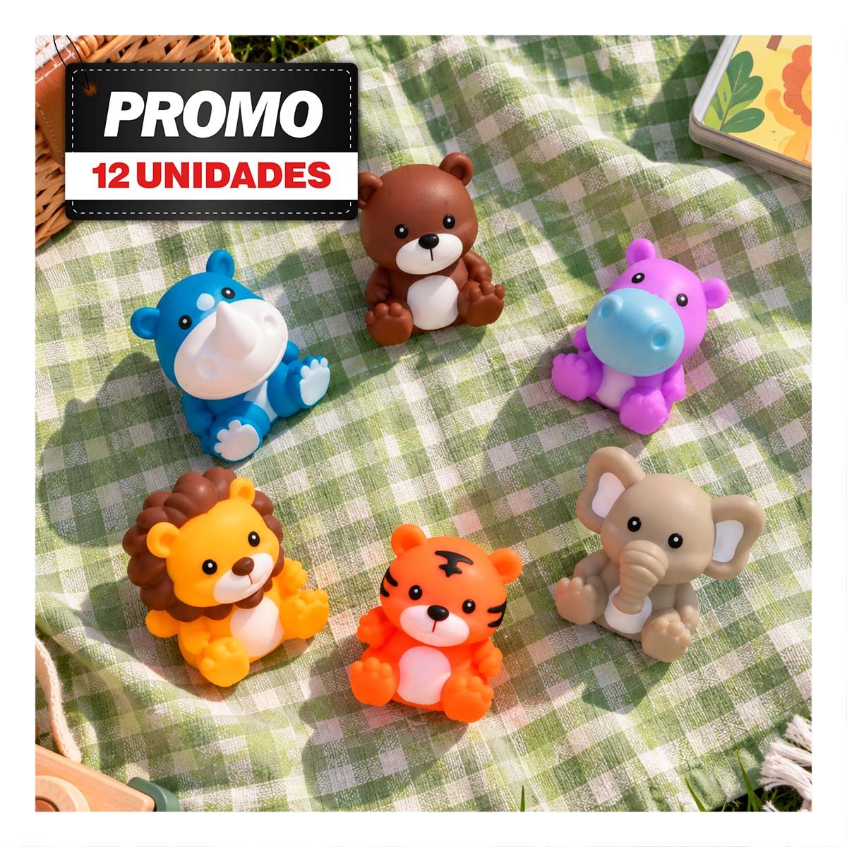 PACK12 COMBO BOLSA DE CRIATURAS SILVESTRES DE 6 UNIDADES CHIRRIADORAS EN MULTICOLORES - 1