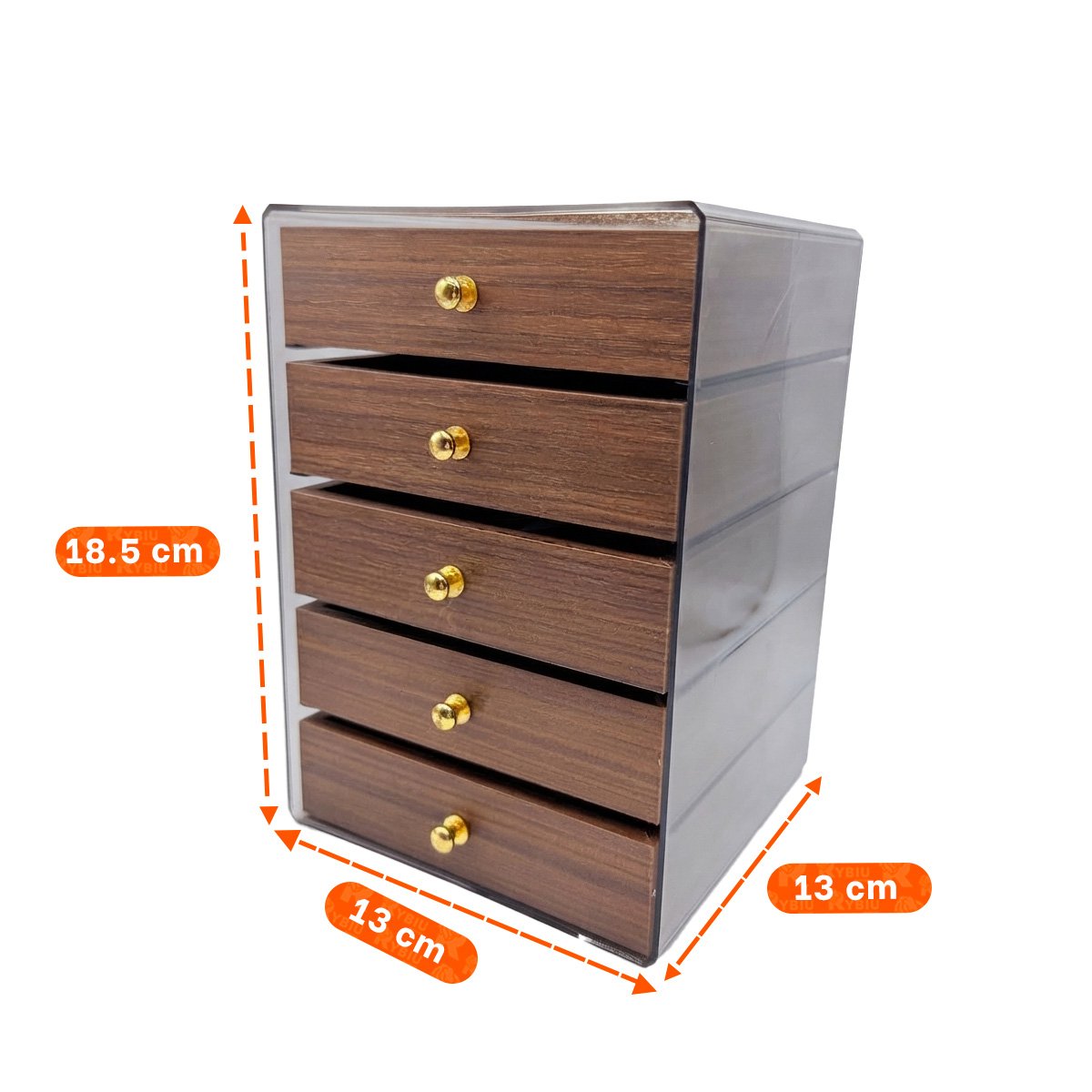 PACK6 CAJA PARA ACCESORIOS CON DIVISIONES 13X15X18.5CM MARRON YPAPEL REGALO - 4