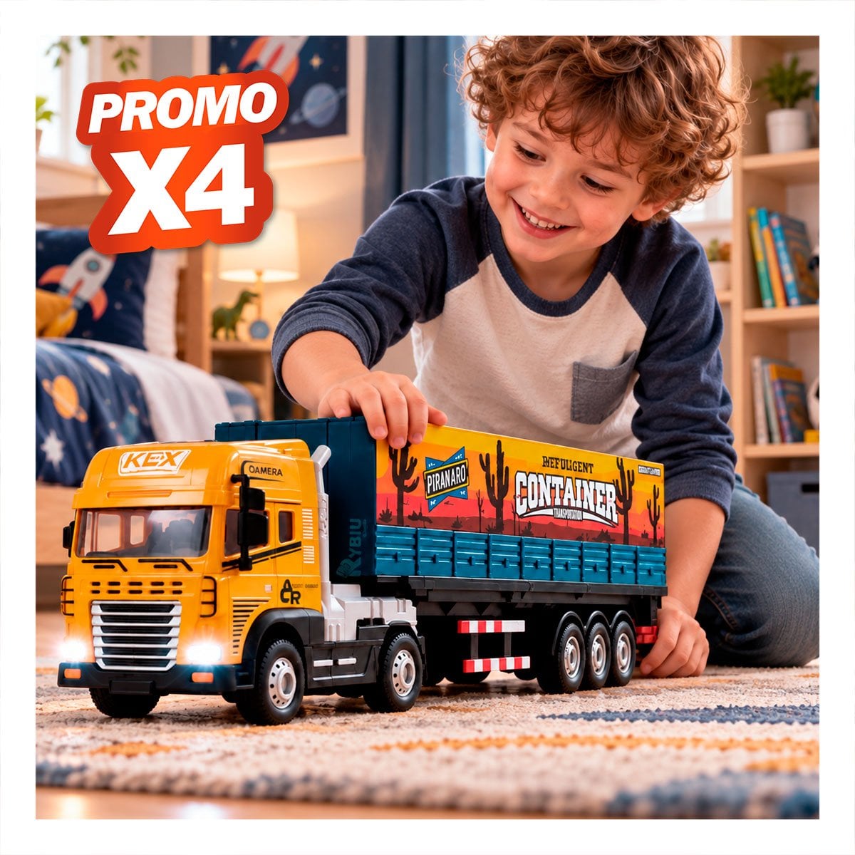 PACK4 UNIDAD INFANTIL CON LUCES Y SONIDO PARA DIVERSION EN CASA RECTANGULAR YREGALO STICKER - 1