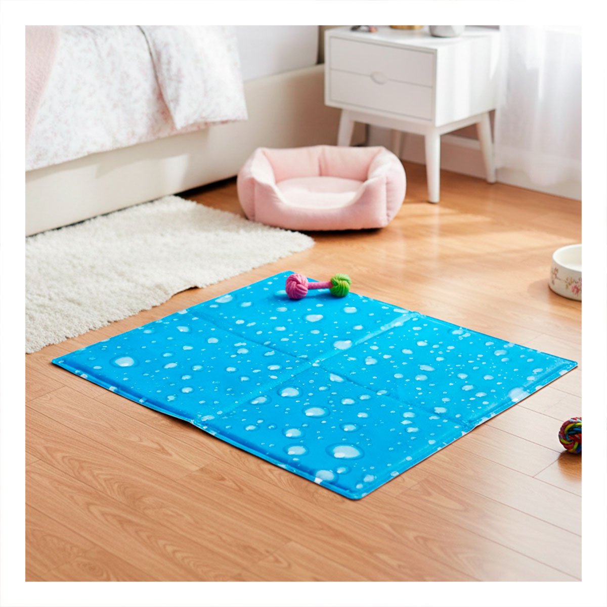 PACK4 BASE FUNCIONAL PARA SALA DORMITORIO ESTILO BURBUJAS 40X60CM M CELESTE YPAPEL REGALO - 5