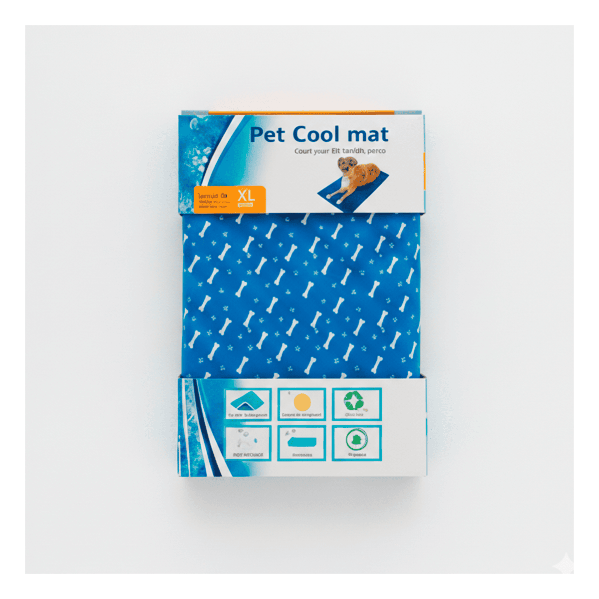 PACK2 COLCHONETA CON TECNOLOGIA DE ENFRIAMIENTO ESTAMPADO HUESITOS 81X96CM XL AZUL - 2