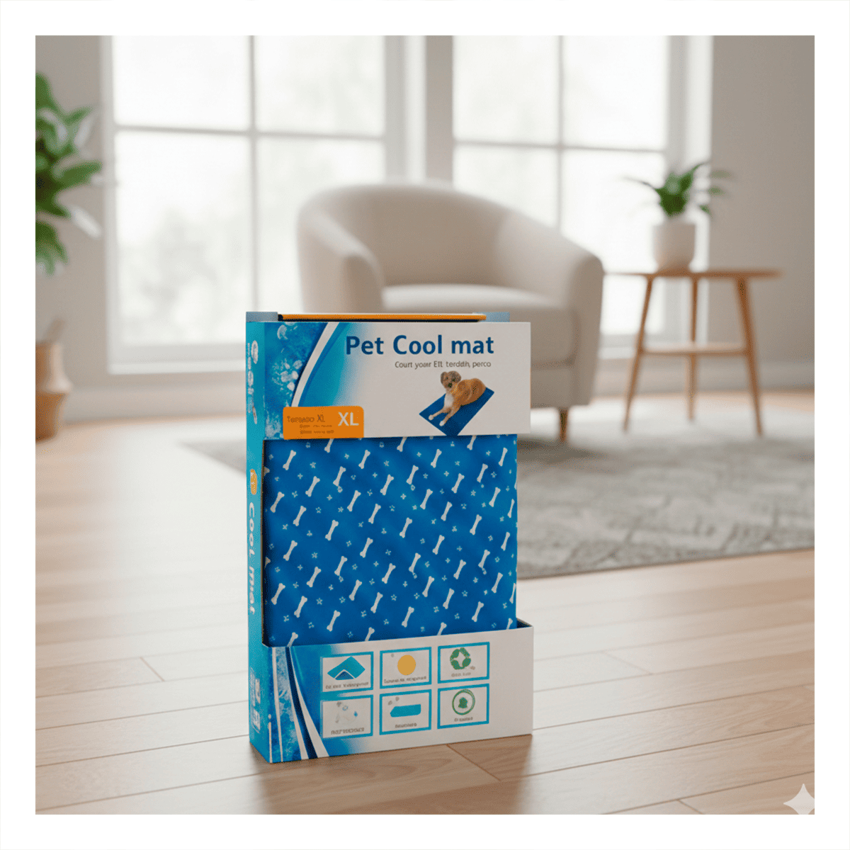 PACK2 COLCHONETA CON TECNOLOGIA DE ENFRIAMIENTO ESTAMPADO HUESITOS 81X96CM XL AZUL - 5