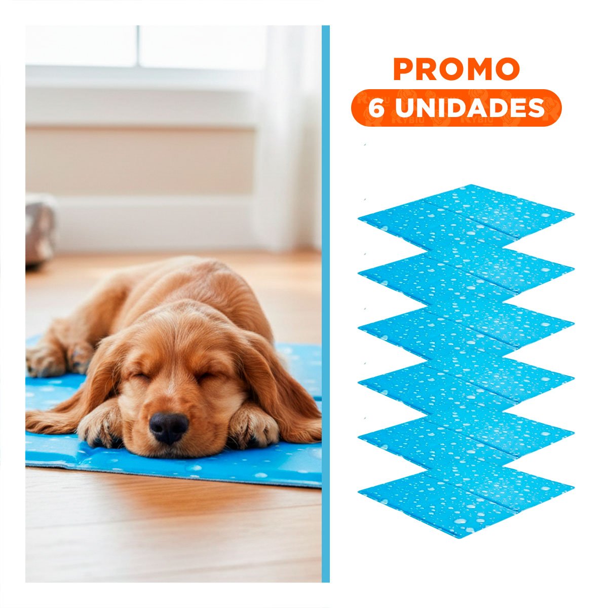 PACK6 COLCHONETA PARA HOGAR CON MASCOTAS ESTILO BURBUJAS 40X60CM M CELESTE YREGALO STICKER - 1