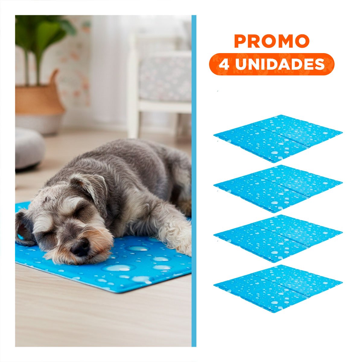 PACK4 BASE CON SUPERFICIE EN RELIEVE DECORATIVO ESTILO BURBUJAS 40X60CM M CELESTE - 1