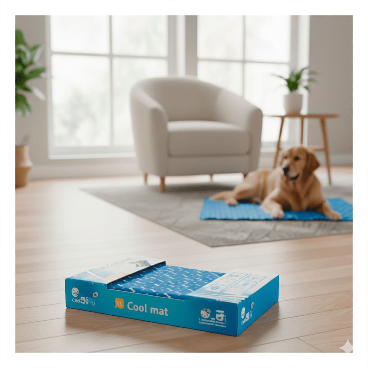 TAPIZ CON SISTEMA DE ENFRIAMIENTO ESTAMPADO HUESITOS 81X96CM XL AZUL - 3