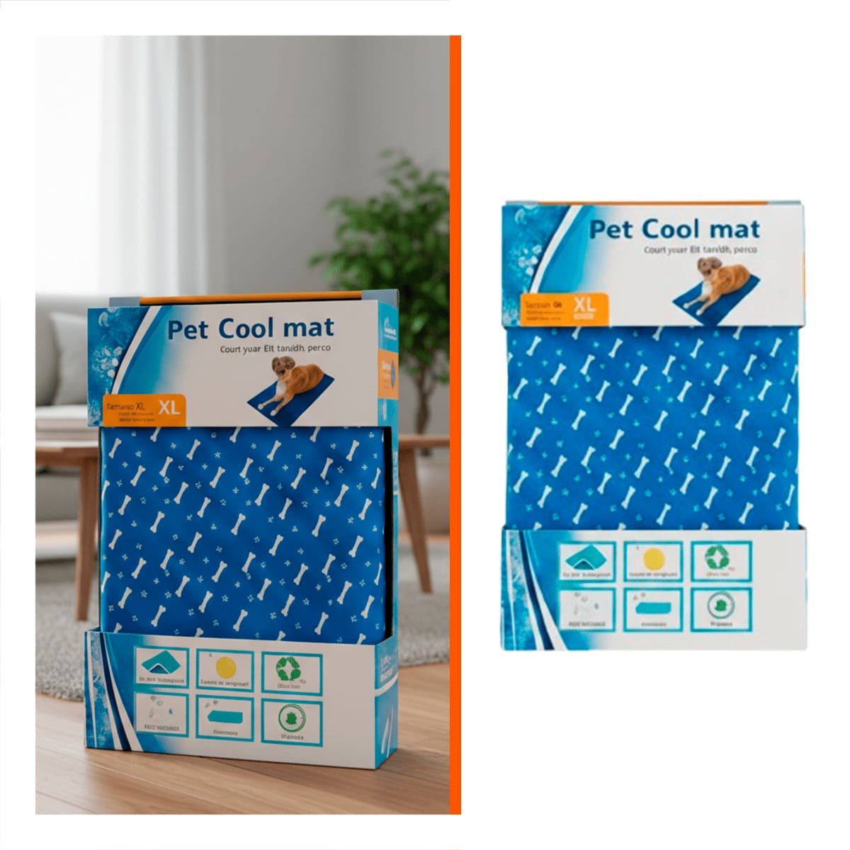 PACK2 COLCHONETA PARA INTERIOR DEL HOGAR ESTILO HUESITOS 81X96CM XL AZUL YREGALO STICKER - 2