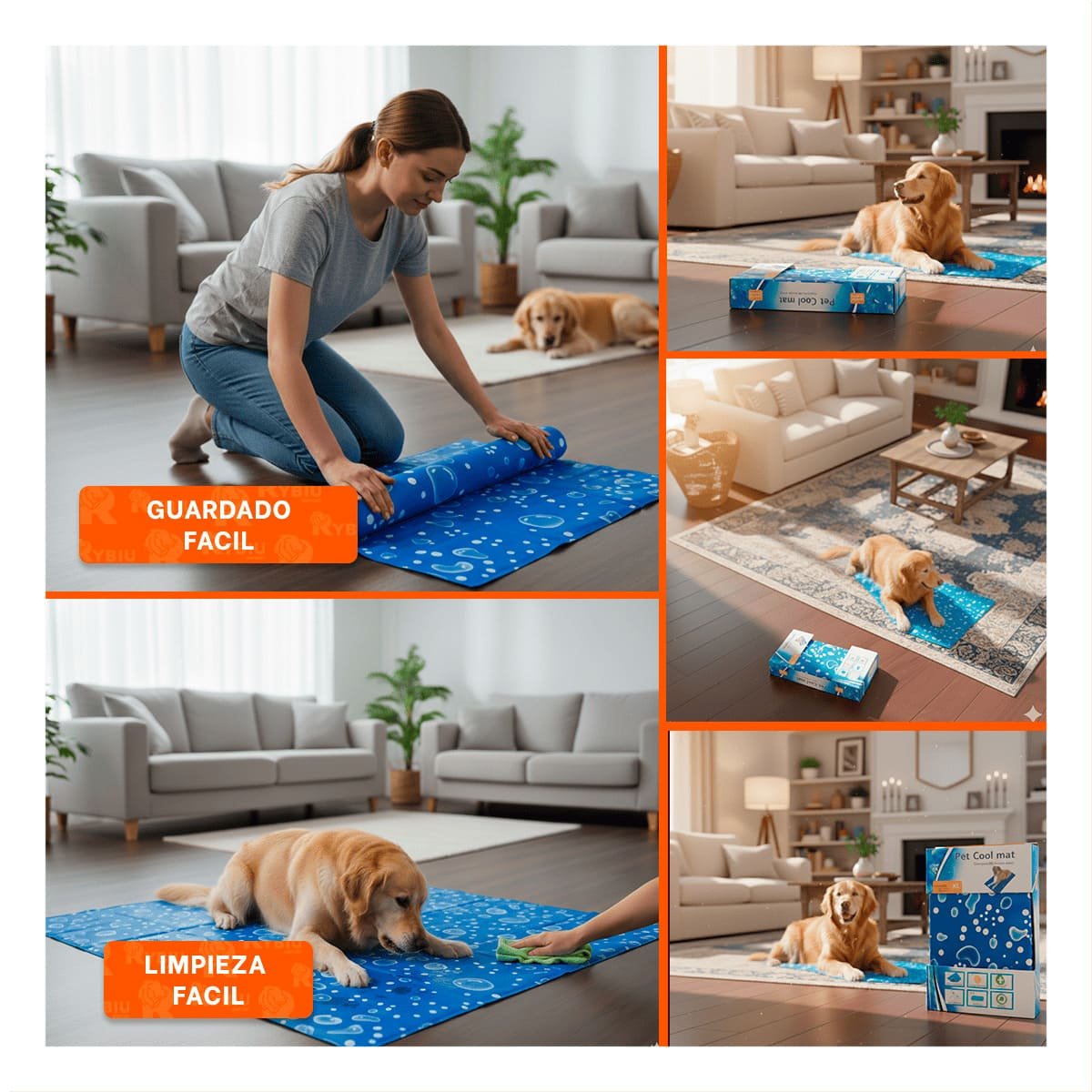 MANTA DECORATIVA CON RELIEVE BURBUJA PARA PISO 81X96CM XL AZUL YLIGAS REGALO - 1