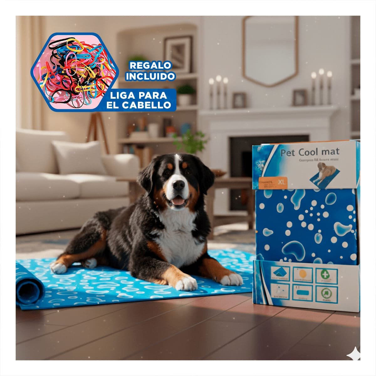 MANTA DECORATIVA CON RELIEVE BURBUJA PARA PISO 81X96CM XL AZUL YLIGAS REGALO - 2