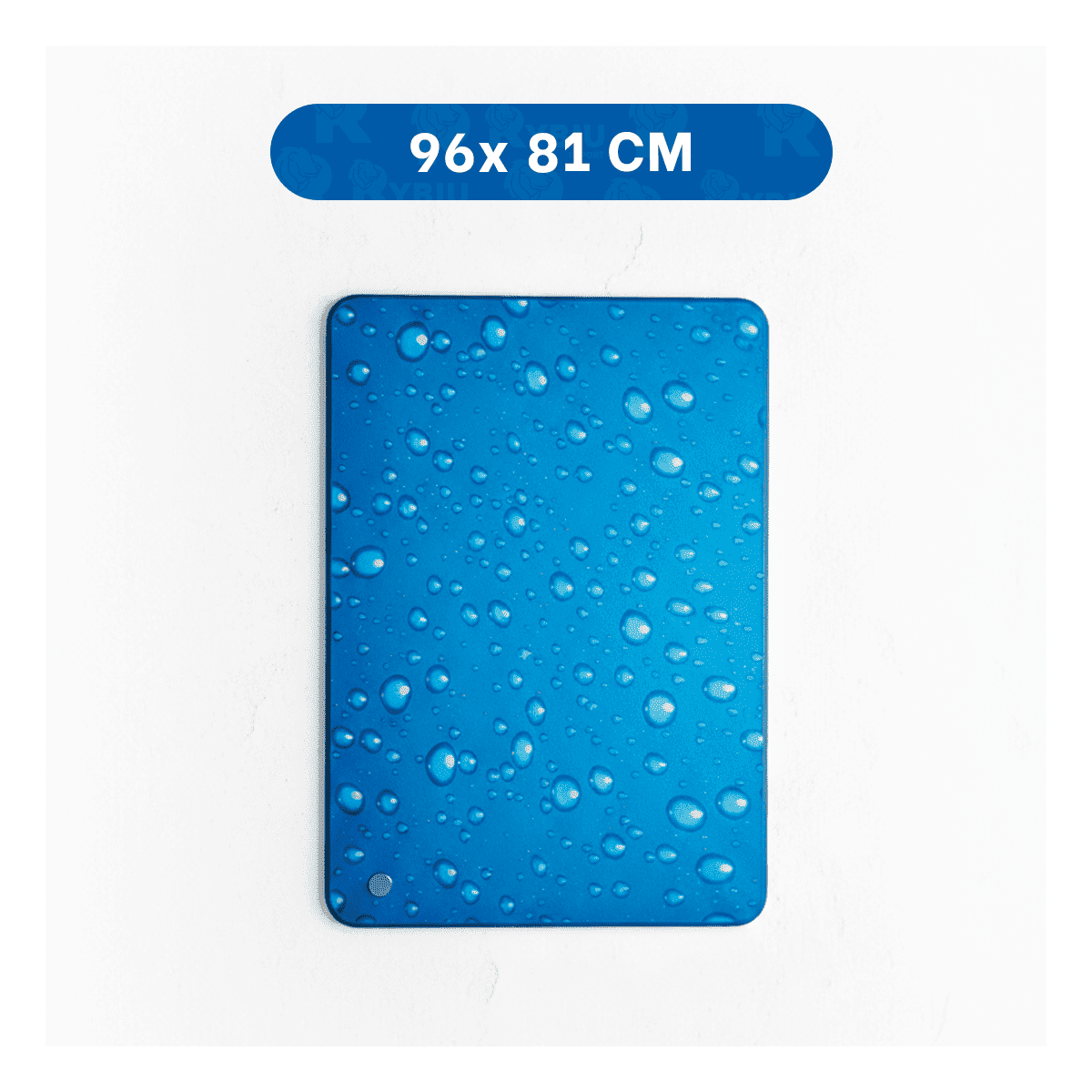 ALFOMBRA AMPLIA PARA PERRO EN CLIMA CALIDO PATRON BURBUJAS 81X96CM XL CELESTE YPAPEL REGALO - 4
