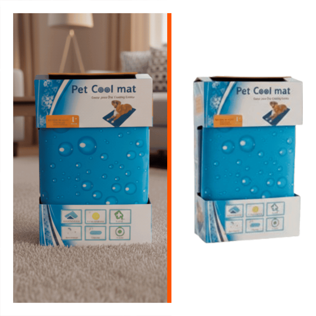 ALFOMBRA AMPLIA PARA PERRO EN CLIMA CALIDO PATRON BURBUJAS 81X96CM XL CELESTE YPAPEL REGALO - 5