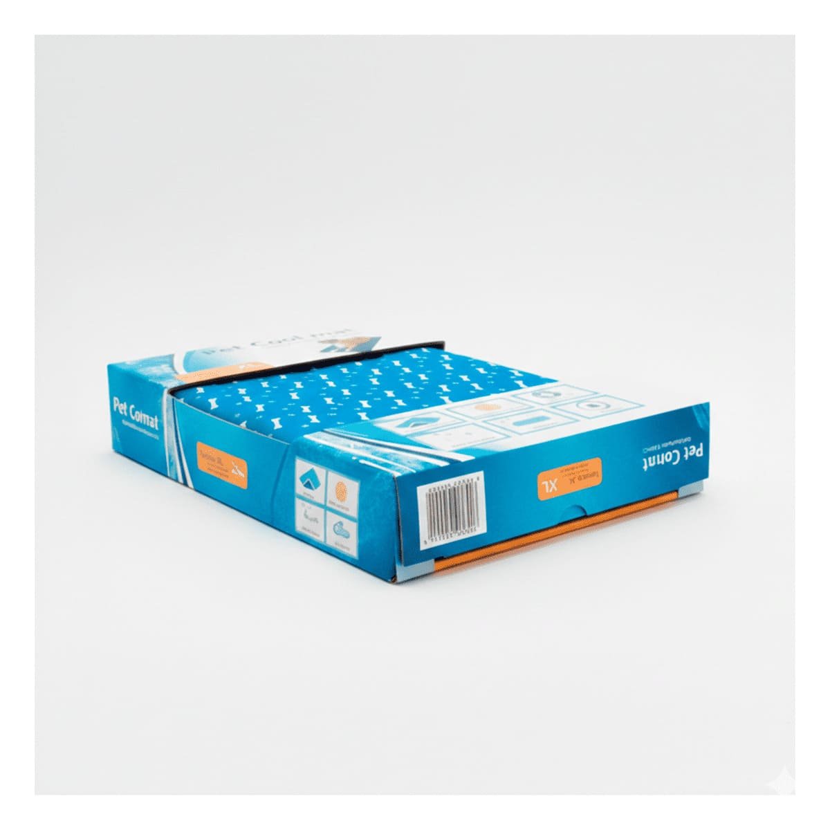 TAPIZ ESPACIOSO PARA PERRO MEDIANO PATRON HUESITOS 81X96CM XL AZUL YPAPEL REGALO - 1