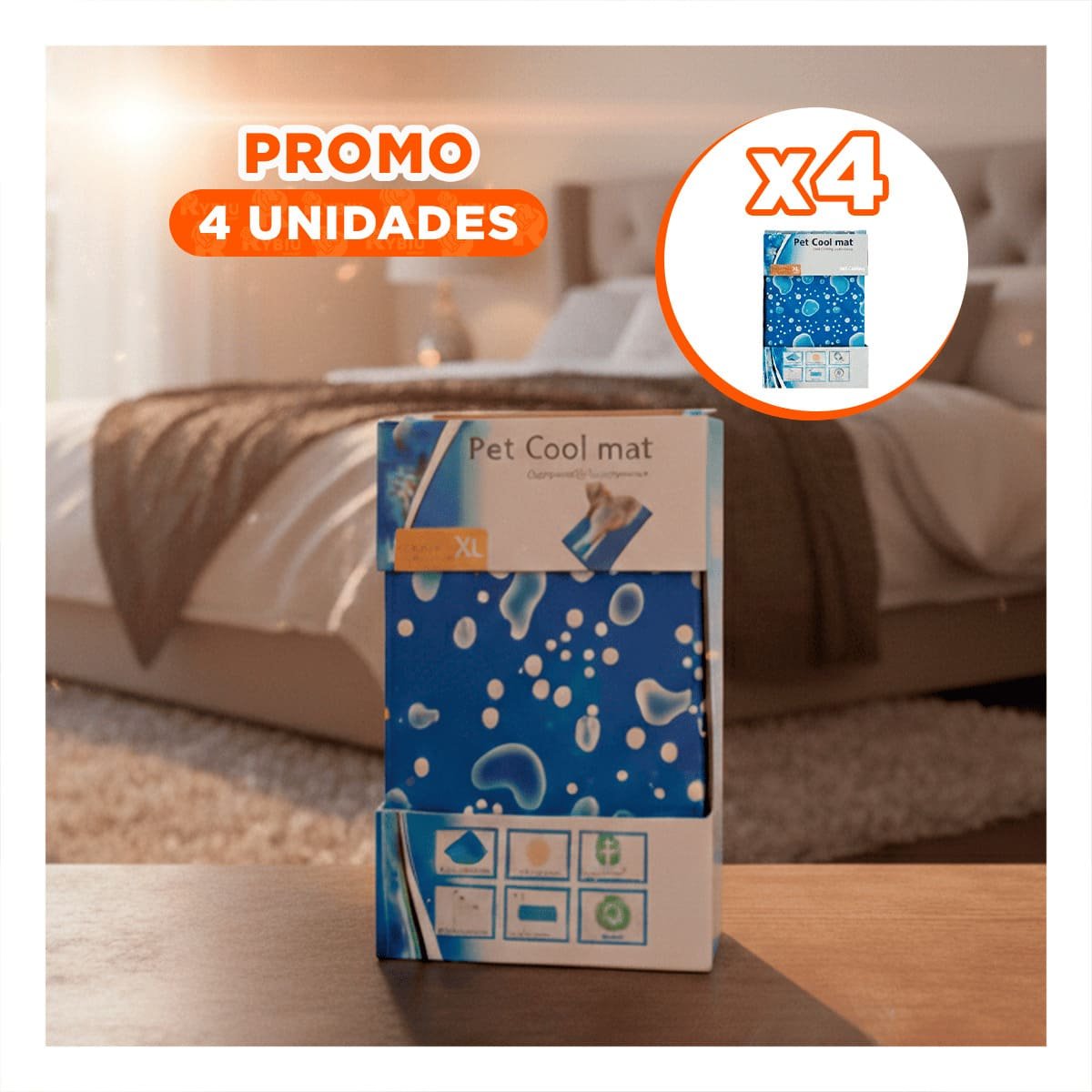 PACK4 SUPERFICIE PARA GATO EN ZONA FRESCA ESTILO BURBUJAS 81X96CM XL AZUL YREGALO STICKER - 1