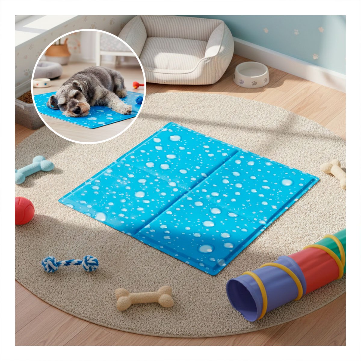 PACK2 BASE CON NUCLEO DE GEL DISIPADOR DE CALOR ESTILO BURBUJAS 40X60CM M CELESTE - 5