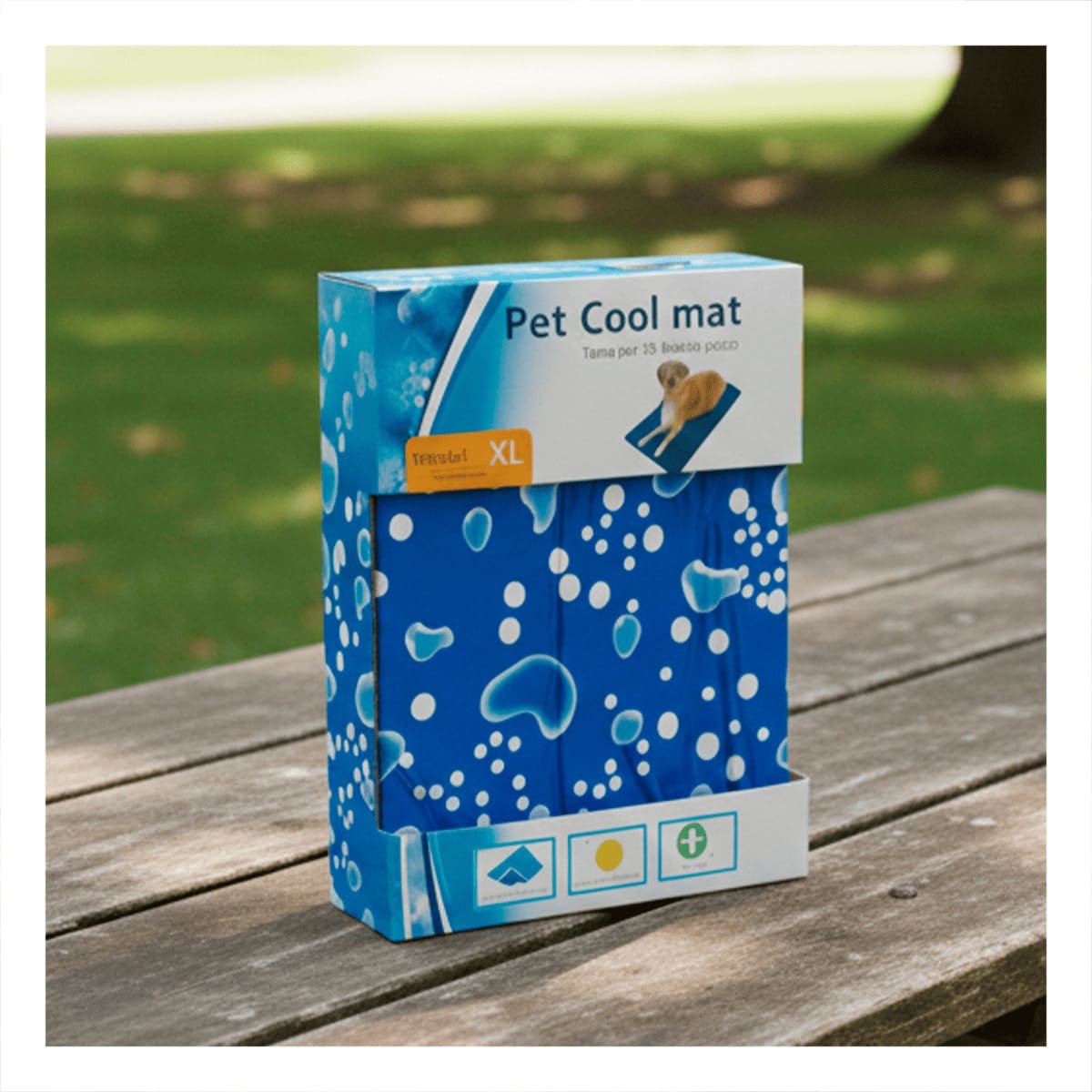 PACK2 CAMA ESPACIOSA PARA PERRO GRANDE PATRON BURBUJAS 81X96CM XL AZUL - 3