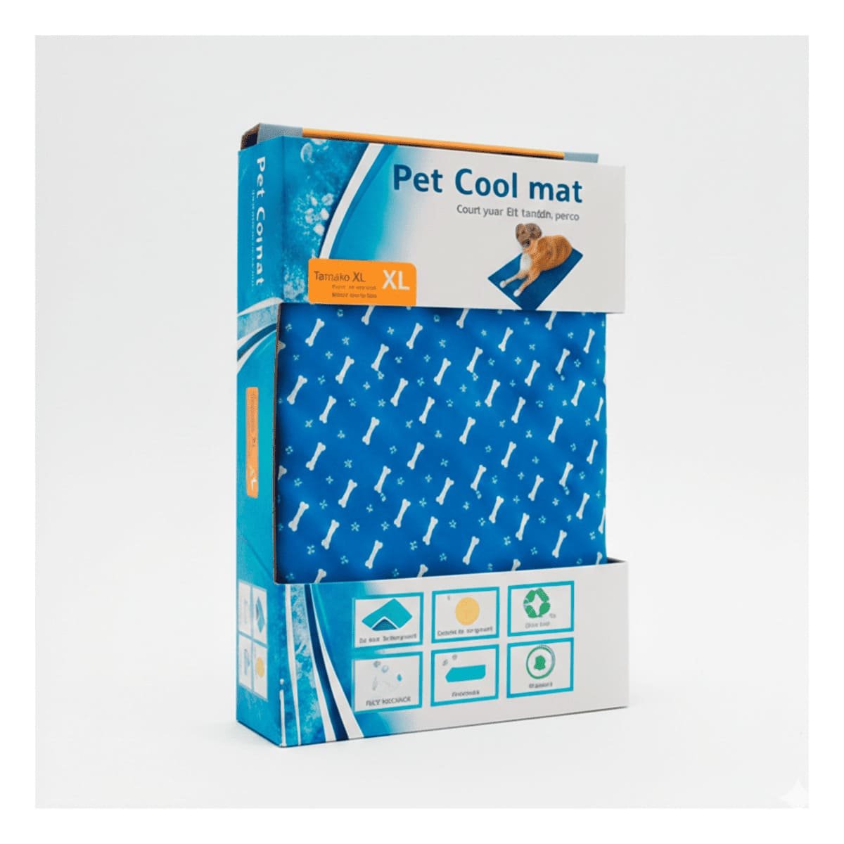 PACK4 COLCHONETA QUE AYUDA A DISIPAR EL CALOR DISENO HUESITOS 81X96CM XL AZUL - 2