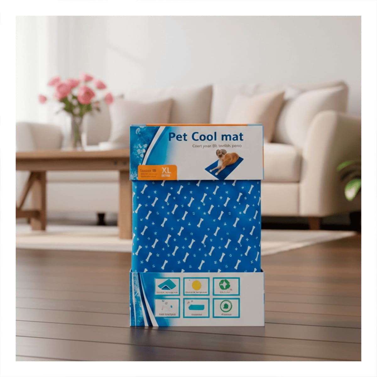 PACK4 COLCHONETA QUE AYUDA A DISIPAR EL CALOR DISENO HUESITOS 81X96CM XL AZUL - 5