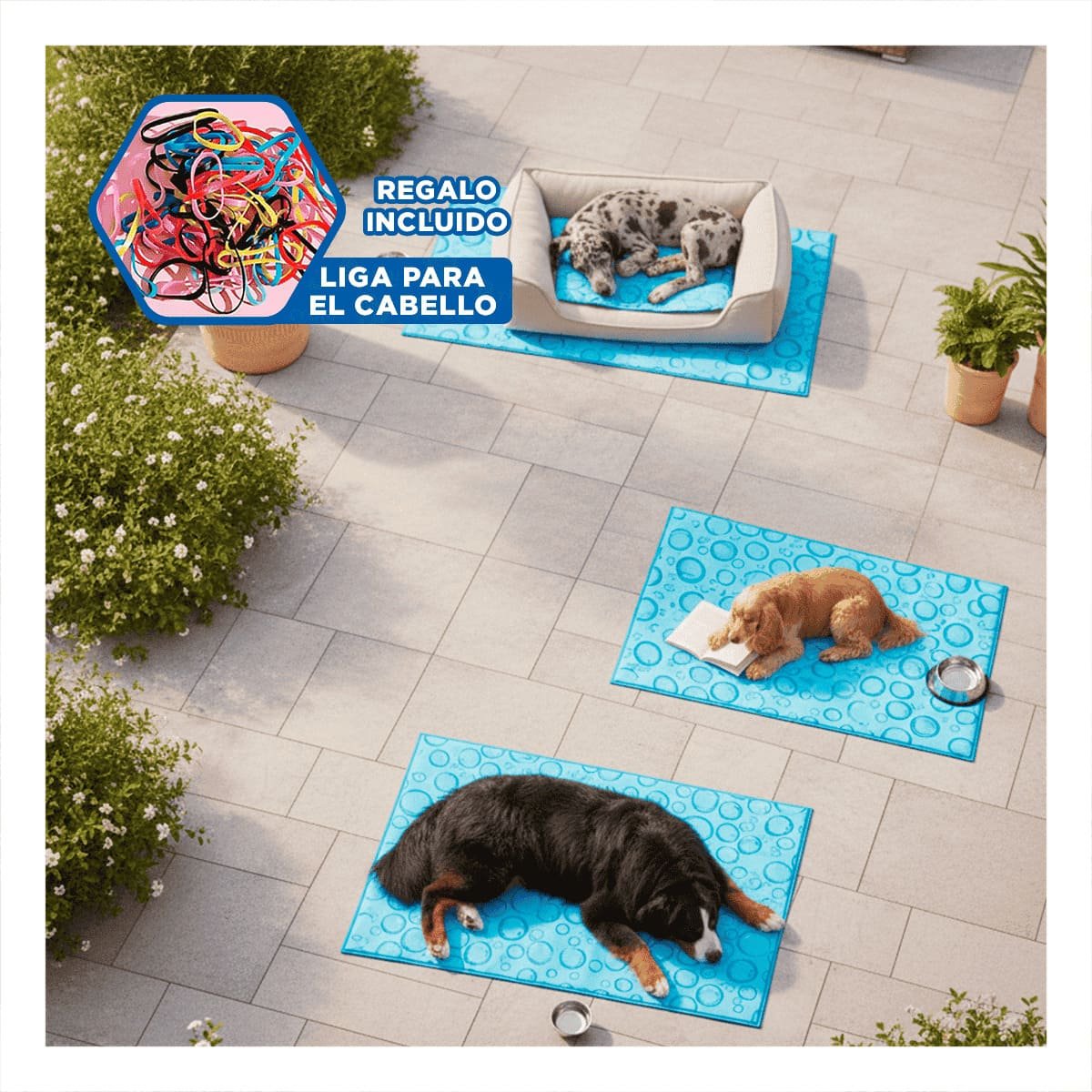 ALFOMBRA DISENADA PARA DISIPAR EL CALOR DISENO BURBUJAS 81X96CM XL CELESTE YLIGAS REGALO - 2