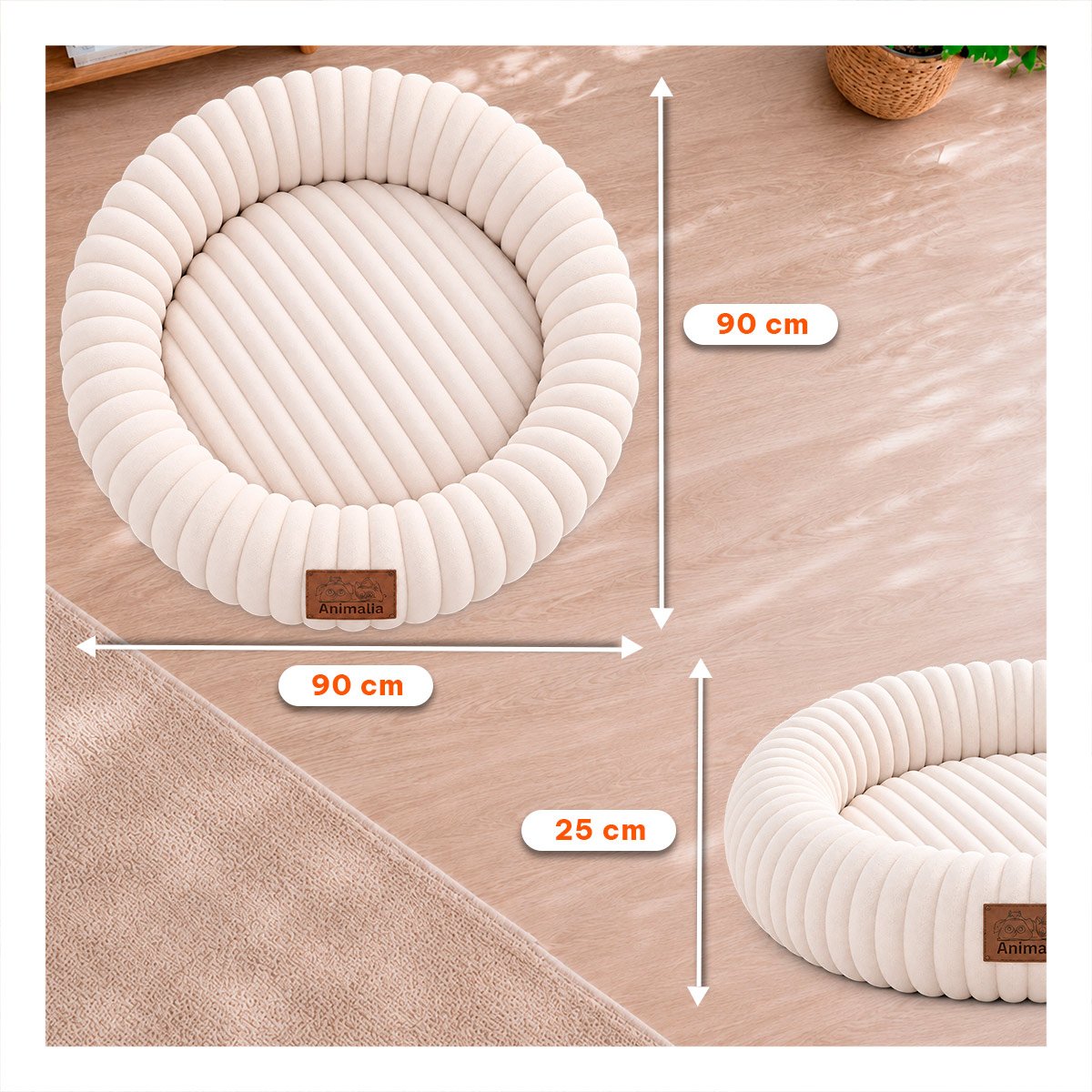 PACK4 MOISES TIPO DONA CON RAYAS CREMA PARA PERROS Y GATOS DE USO SUAVES EN CASA - 2