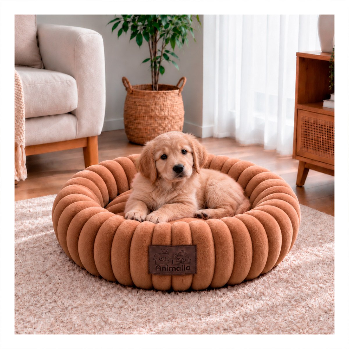 PACK4 COLCHON DONA A RAYAS PARA MASCOTAS Y PERROS SUAVE Y COMODO PARA EL USO MARRON - 3