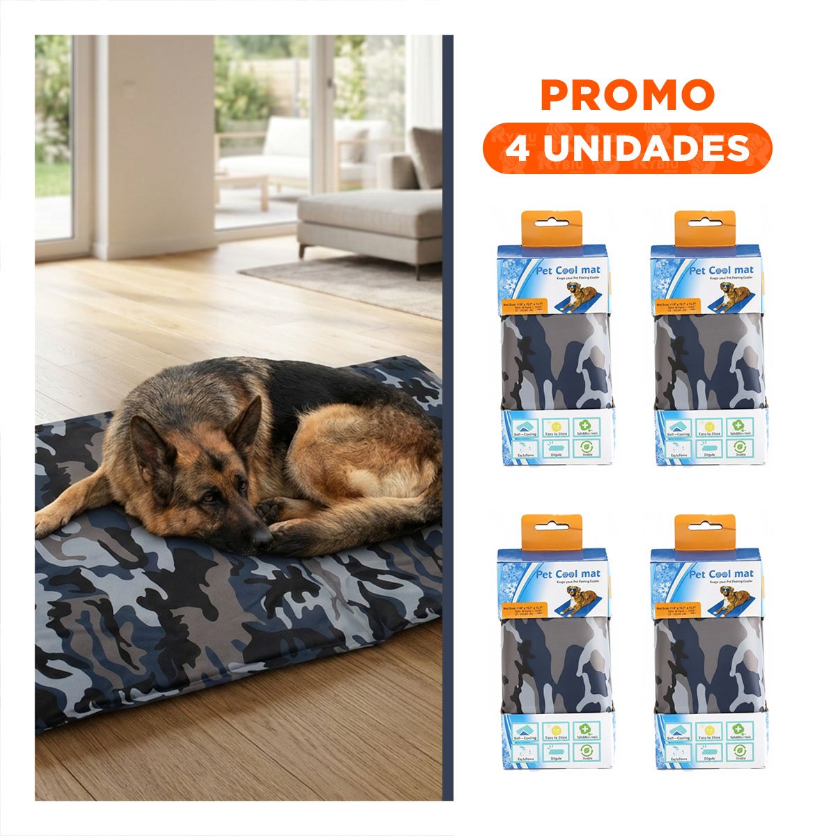 PACK4 ALFOMBRA PRACTICA QUE FACILITA LA LIMPIEZA Y REFRESCA EL HOGAR 81X96CM XL MILITAR - 1