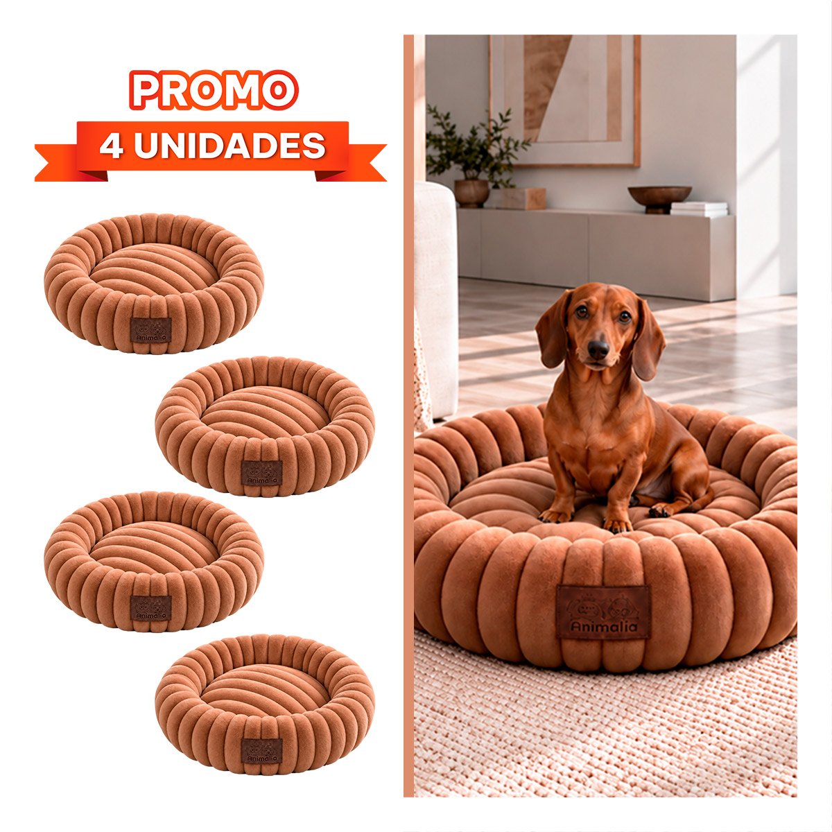 PACK4 COLCHONETA DONA A RAYAS PARA PERROS SUAVE PARA UN BUEN DESCANSO YREGALO STICKER - 1