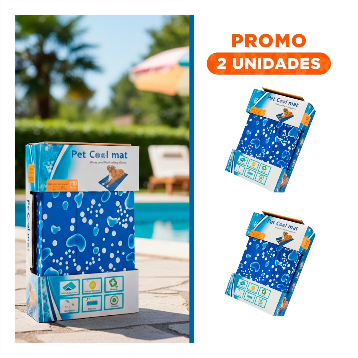 PACK2 ESTERILLA PARA ZONA DE MASCOTAS CON ESTILO BURBUJA 50X65CM MD CELESTE YREGALO STICKER - 1