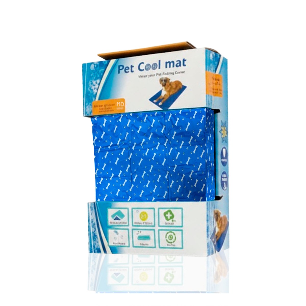 PACK4 COLCHONETA FUNCIONAL PARA HOGAR PATRON HUESITOS 50X65CM MD AZUL YPAPEL REGALO - 3