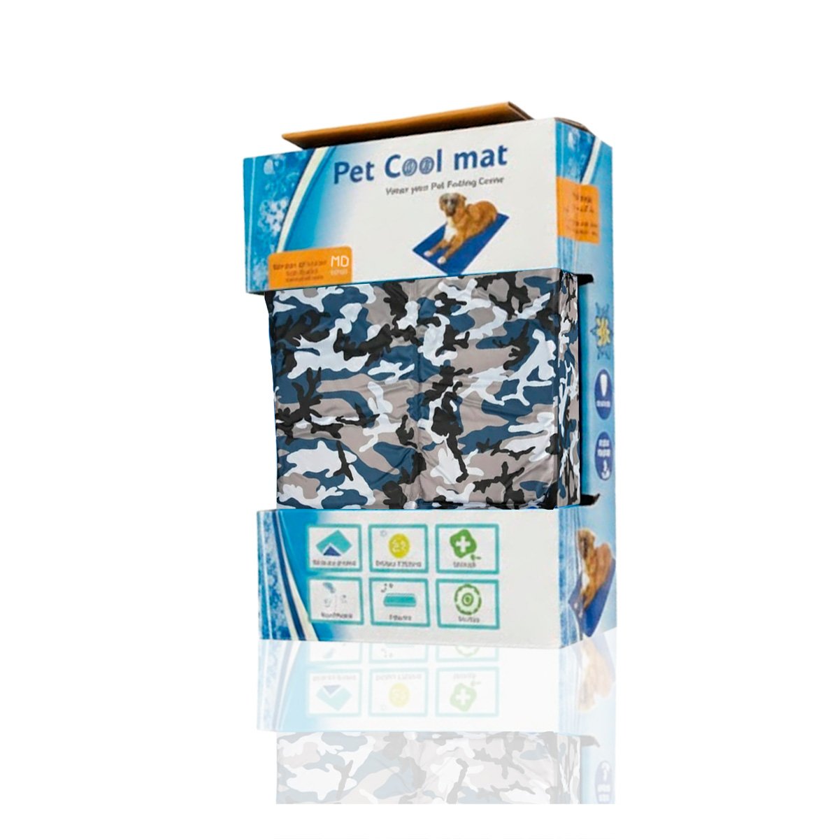 PACK4 COLCHONETA PARA MASCOTAS QUE BUSCAN SUPERFICIE FRESCA 50X65CM MD MILITAR YPAPEL REGALO - 3