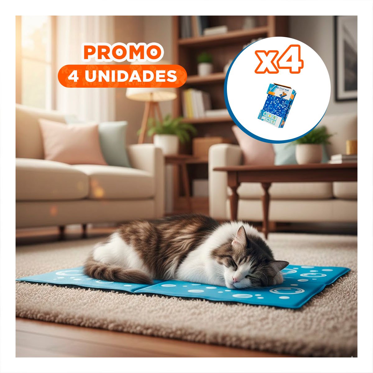 PACK4 ESTERILLA CON PATRON BURBUJA HOGAR 50X65CM MD CELESTE YPAPEL REGALO - 1