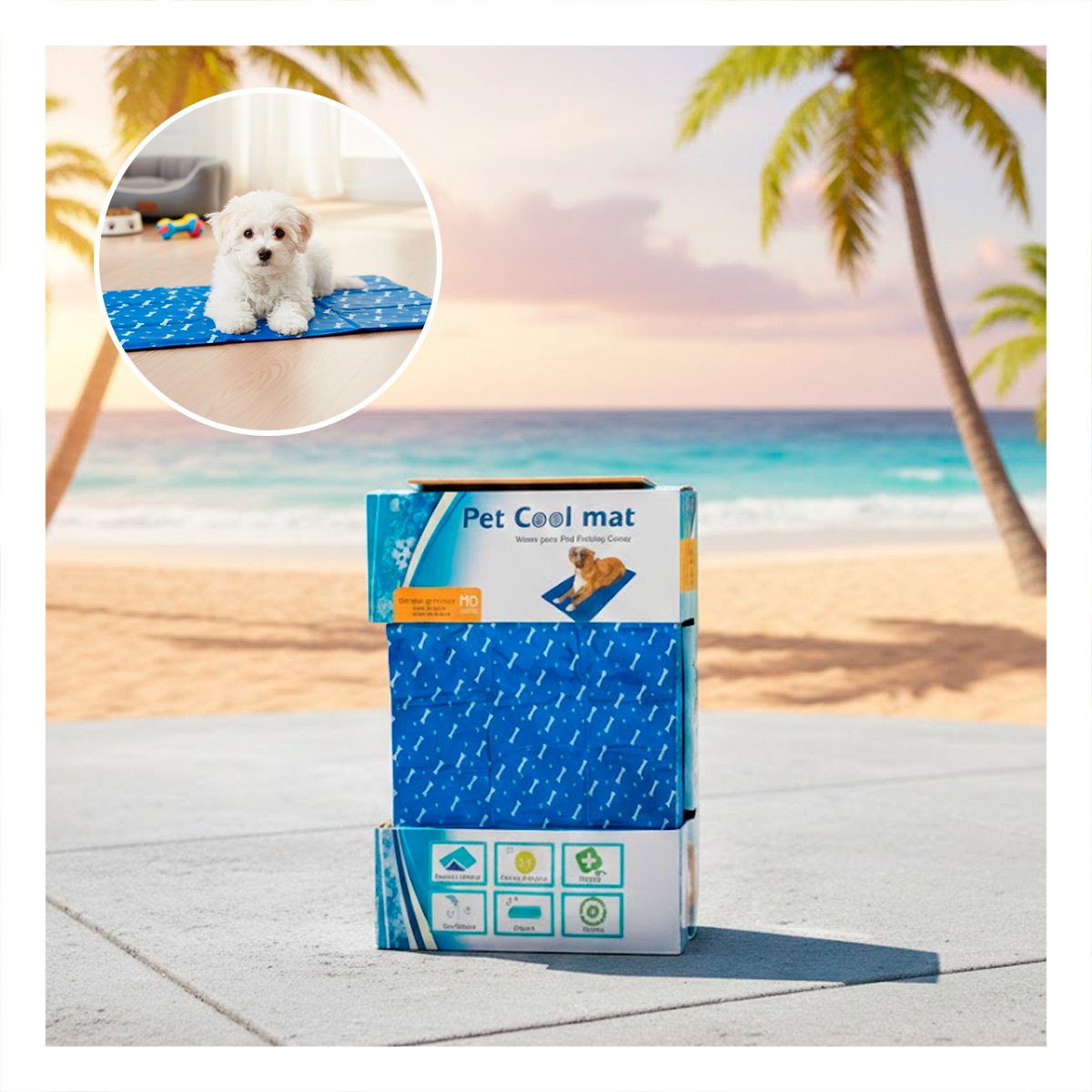 TAPETE TERMICO PARA PERRO Y GATO PATRON HUESITOS 50X65CM MD AZUL YPAPEL REGALO - 2