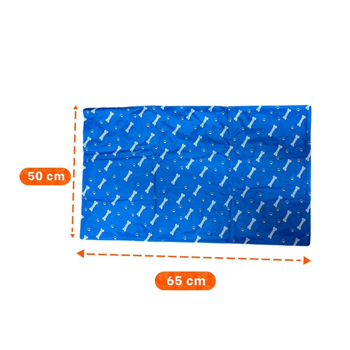 TAPETE GEL FRIO PARA MASCOTA PATRON HUESITOS 50X65CM MD AZUL - 4