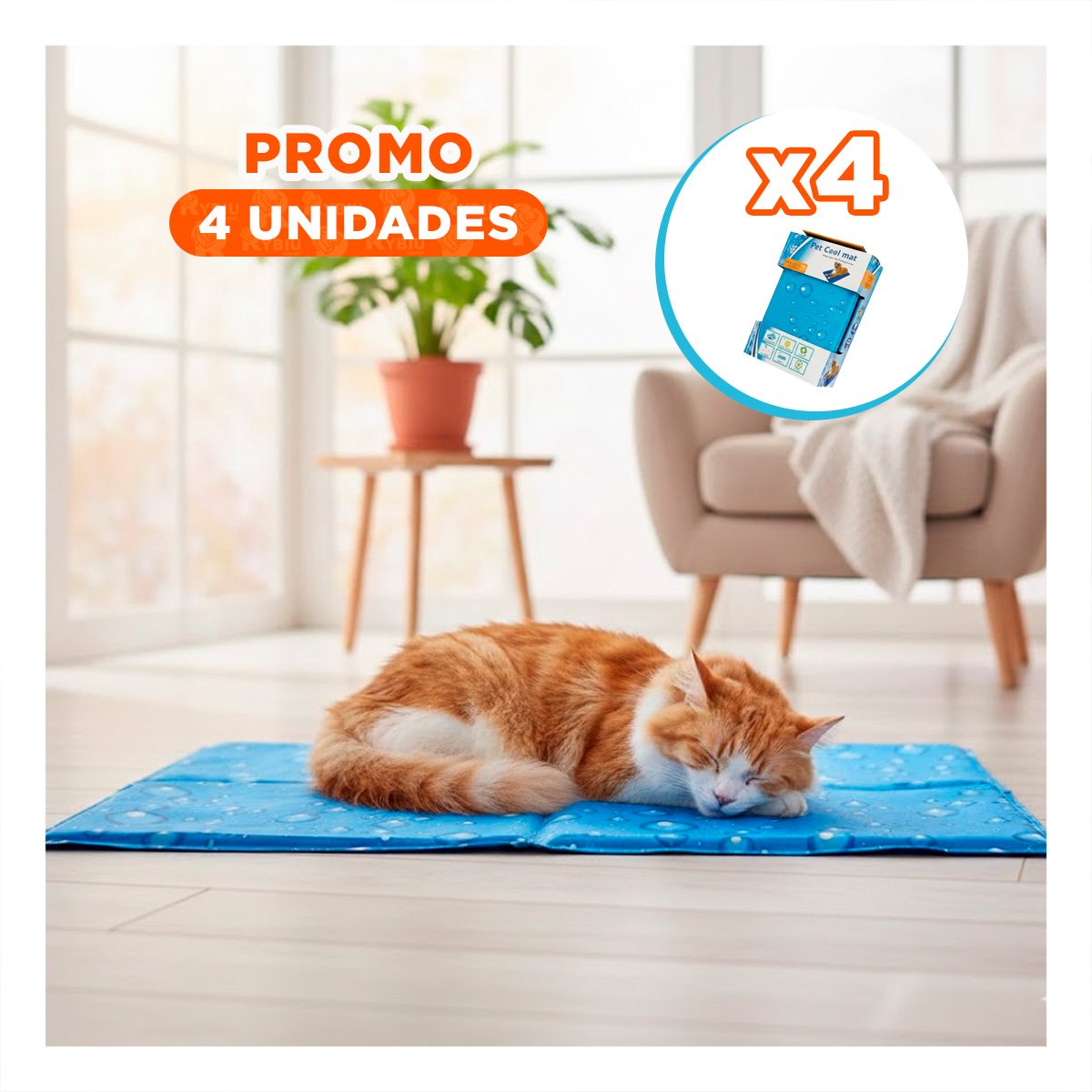 PACK4 TAPIZ CON RELIEVE BURBUJA PARA PISO DE PERRO 50X65CM MD CELESTE YPAPEL REGALO - 1