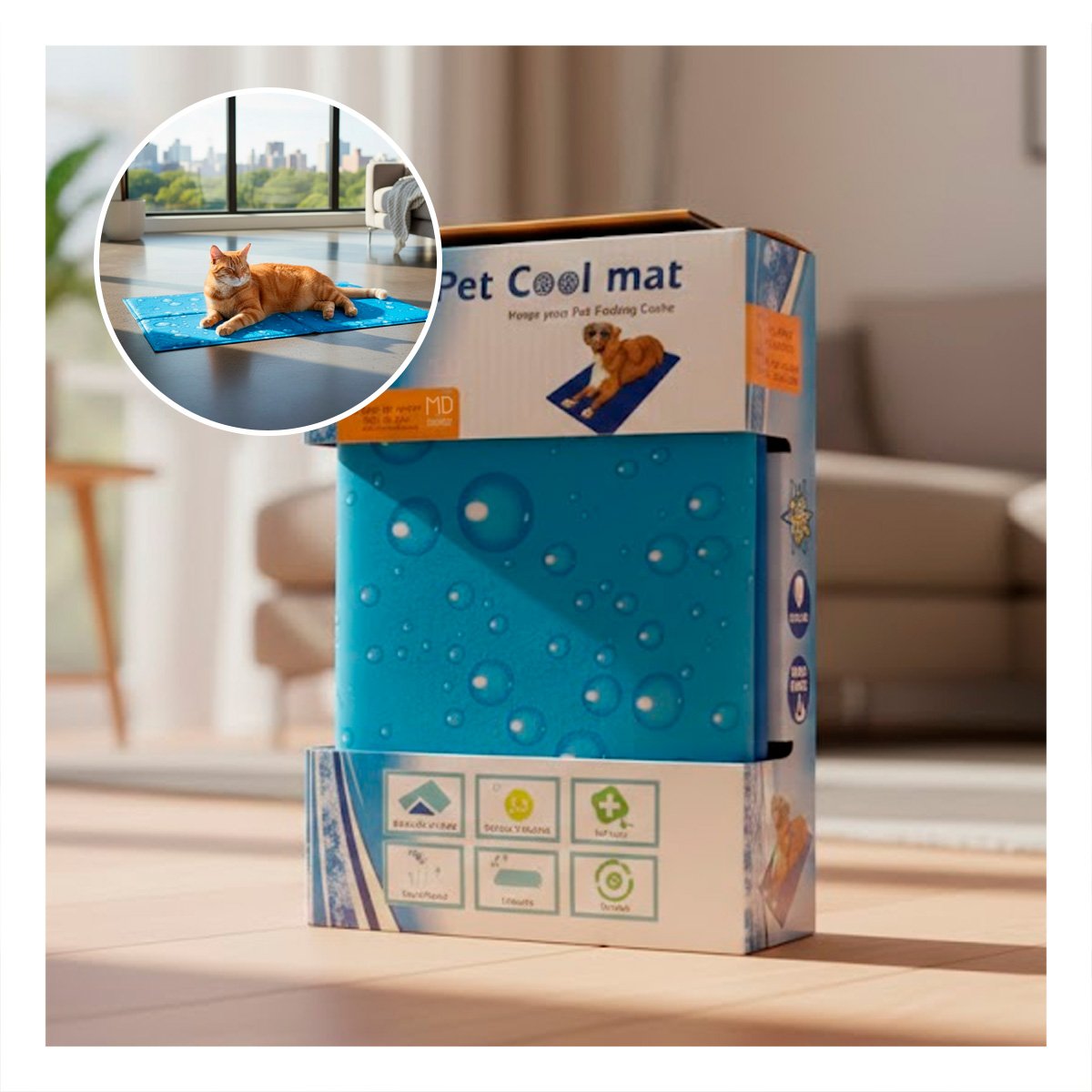 PACK4 TAPIZ CON RELIEVE BURBUJA PARA PISO DE PERRO 50X65CM MD CELESTE YPAPEL REGALO - 2
