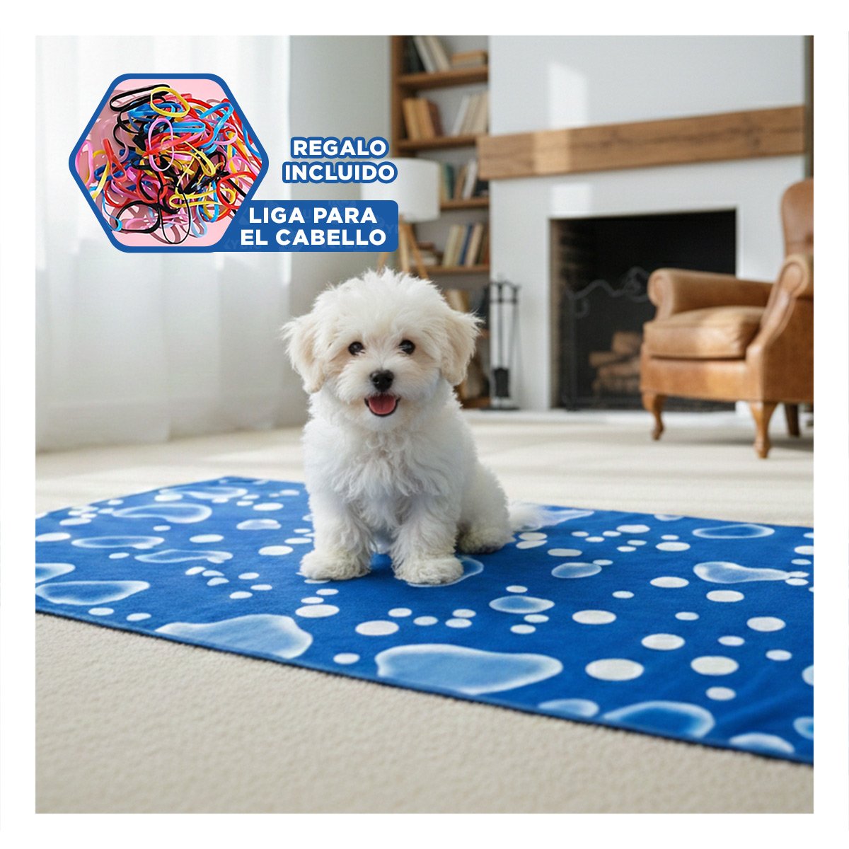 TAPETE COMODO PARA TEMPORADA DE VERANO PATRON BURBUJA 50X90CM L CELESTE YLIGAS REGALO - 2