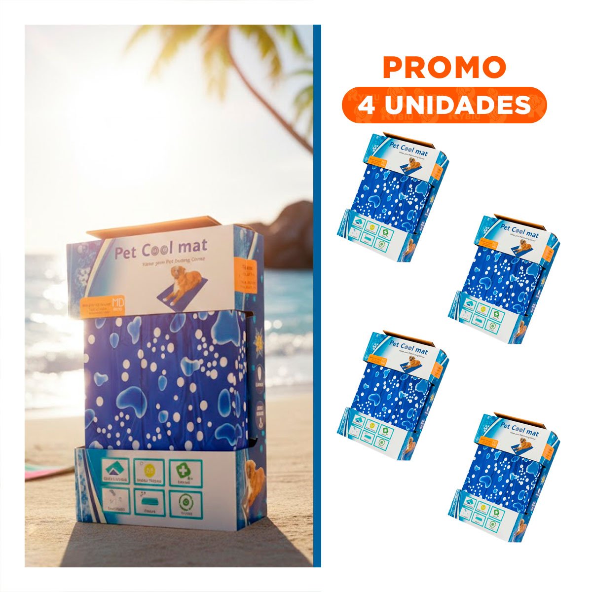 PACK4 ESTERILLA CON RELIEVE BURBUJA PARA ESPACIO DE REPOSO 50X65CM MD CELESTE - 1