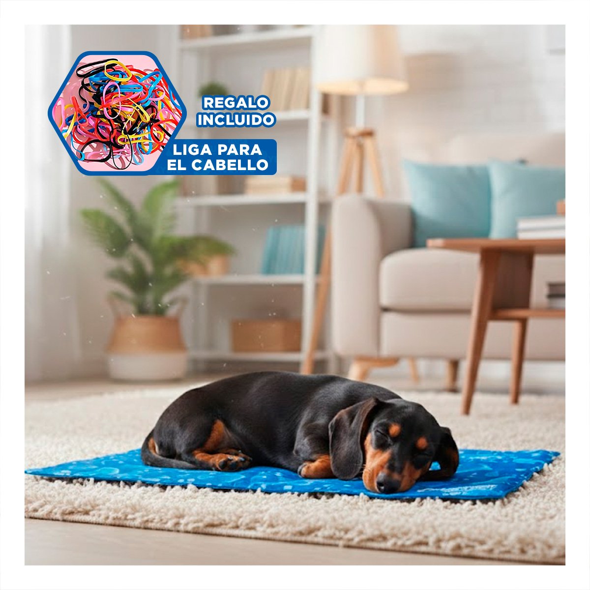 TAPETE CON RELIEVE BURBUJA PARA ZONA DE REPOSO ANIMAL 50X65CM MD CELESTE YLIGAS REGALO - 2